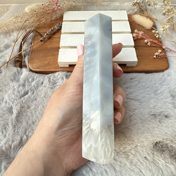 Gorgeous Agate Tower with Druzy | Agate Polished Point - Picture 4 of 7